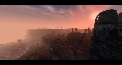 OpenMW Lighting on a cliff